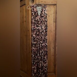 Brown and Cream Sleeveless V-Neck Sundress…NWT